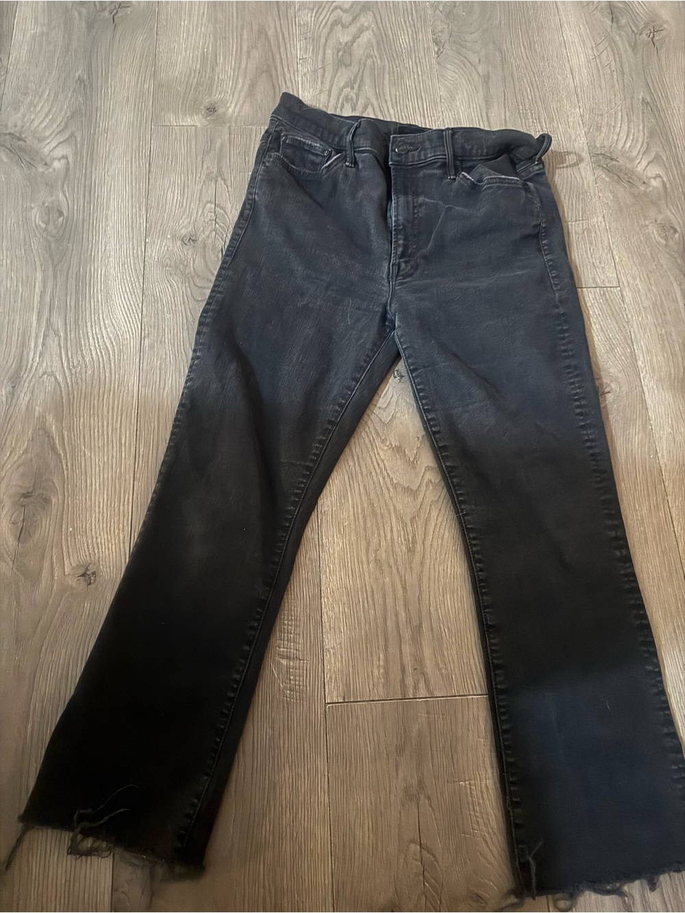 MOTHER Black Denim Jeans with Subtle Fade